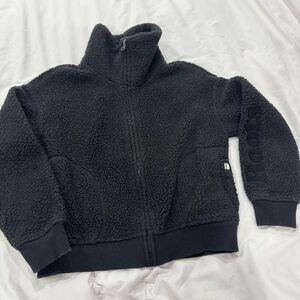 Youth Roots Zip-Up Sweater | (Unisex) Size Large | Black with Beaver Logo